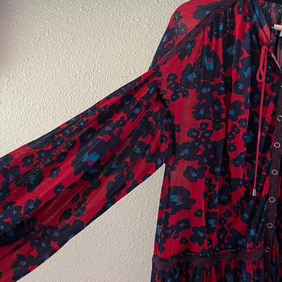 Free People Love Letter Floral Tunic Boho oversized top mini dress - Picture 10 of 16